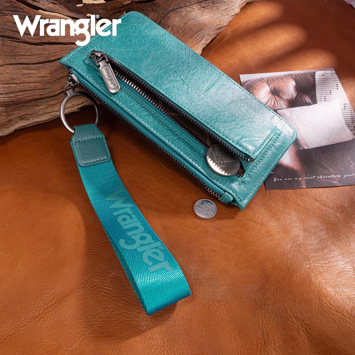 X Wrangler Wristlet Wallets for Women Western Tooling Bifold Wallet Ladies Rfid Blocking Wallets with a Zipper Pocket - Image 3