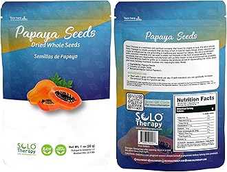 Papaya Seeds, Dried Whole Seeds, 1 oz (28 g), Raw, Natural (1 ounce (28 grams))