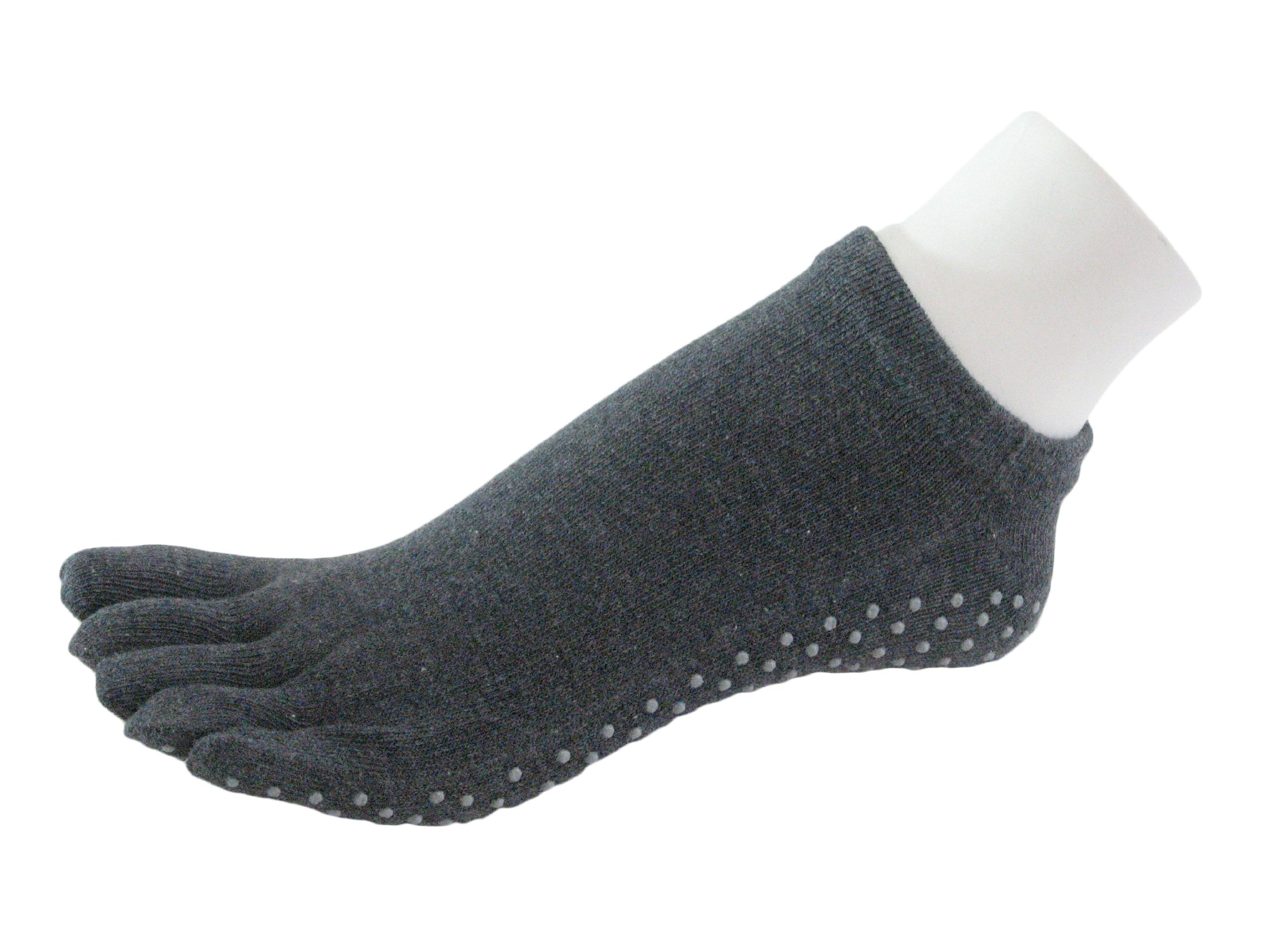 COUVER White No Skid No Slip Sole Yoga 5 fingers Toed Sock(Length:Ankle)