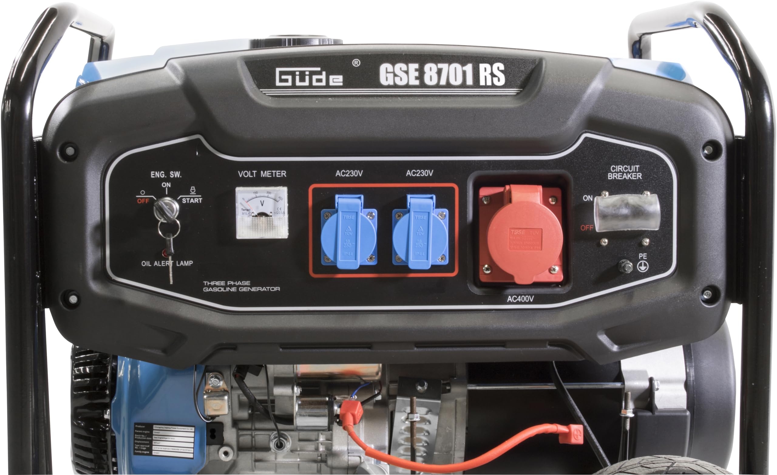 GÜDE GSE 8701 RS - Generatore 7800W con maniglia e ruote per il trasporto