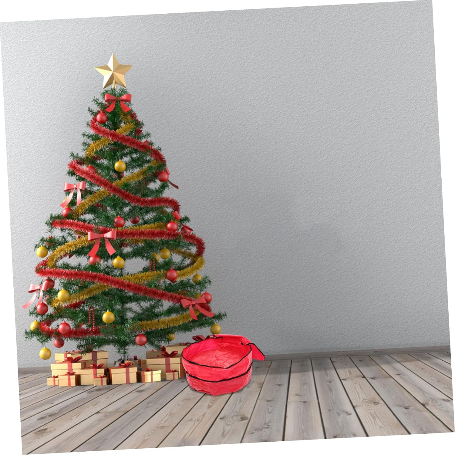 PRETYZOOM Double Layer Christmas Wreath Storage Bag with Zipper and Handles Wreath Organizer for Holiday Decorations for and Storage