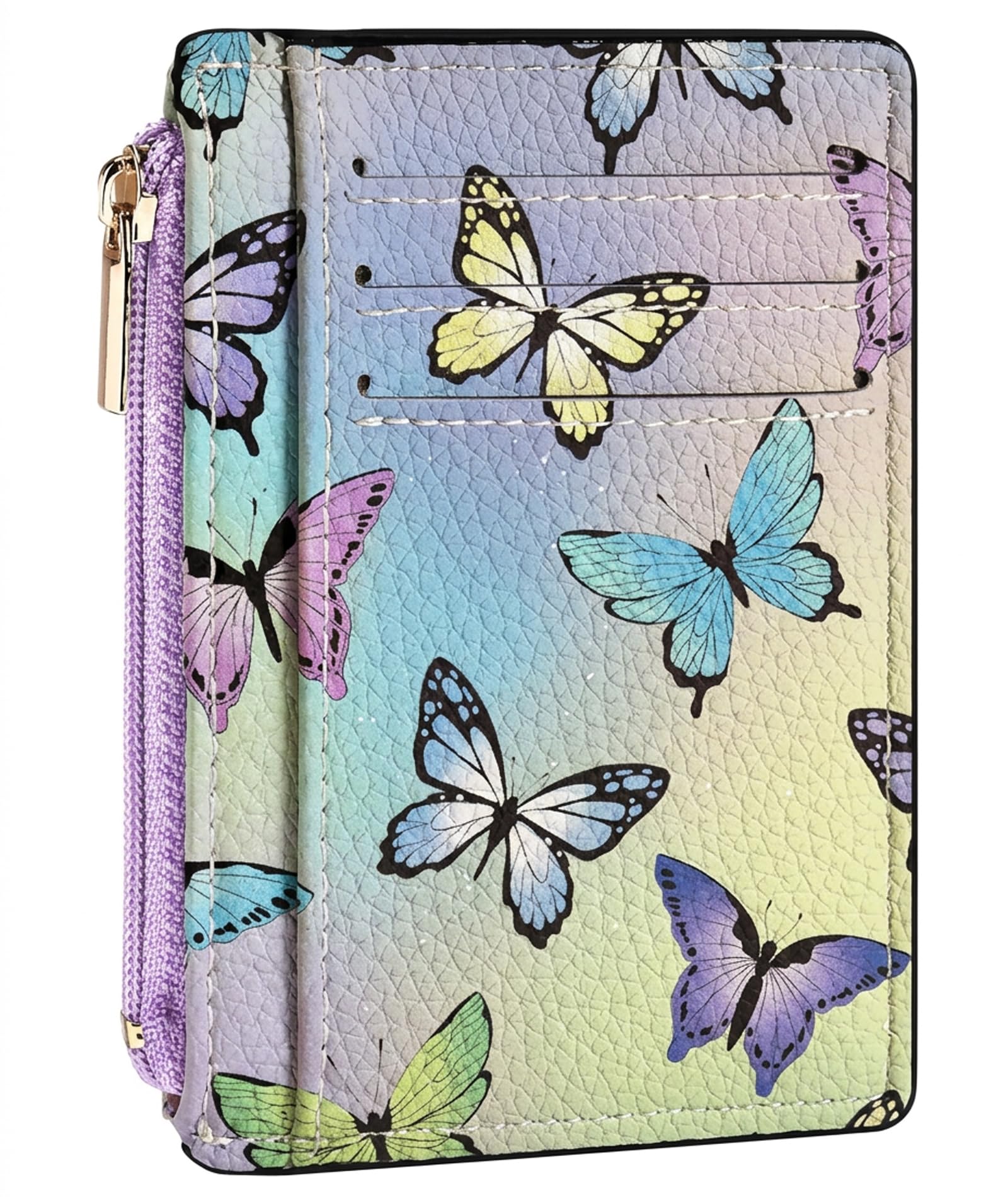 Card Holder for Women, Butterfly Design Slim Wallet, RFID Blocking Front Pocket Card Case, Compact Travel Wallet for Everyday Use-image-45