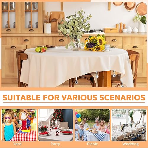 Miniatura 5 de Lounsweer 36 piezas de pesas de acero inoxidable para mantel con clips añadidos para picnic al aire libre, jardín, patio, fiesta, camping, mesa de