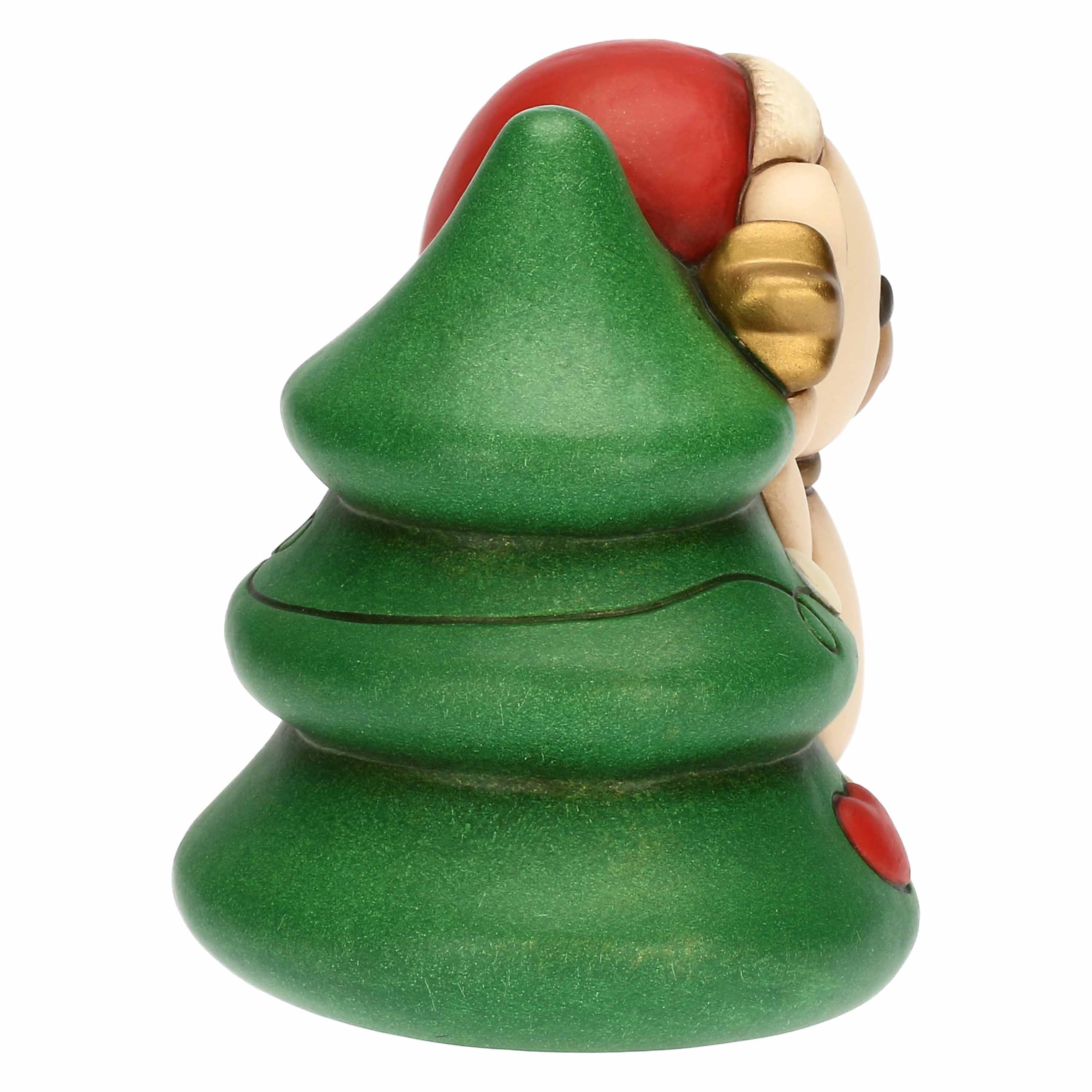 THUN, Teddy con árbol de Navidad de cerámica, colección de Navidad, Coleccionable, Regalo para Navidad, 12 x 9 x 10,5 cm