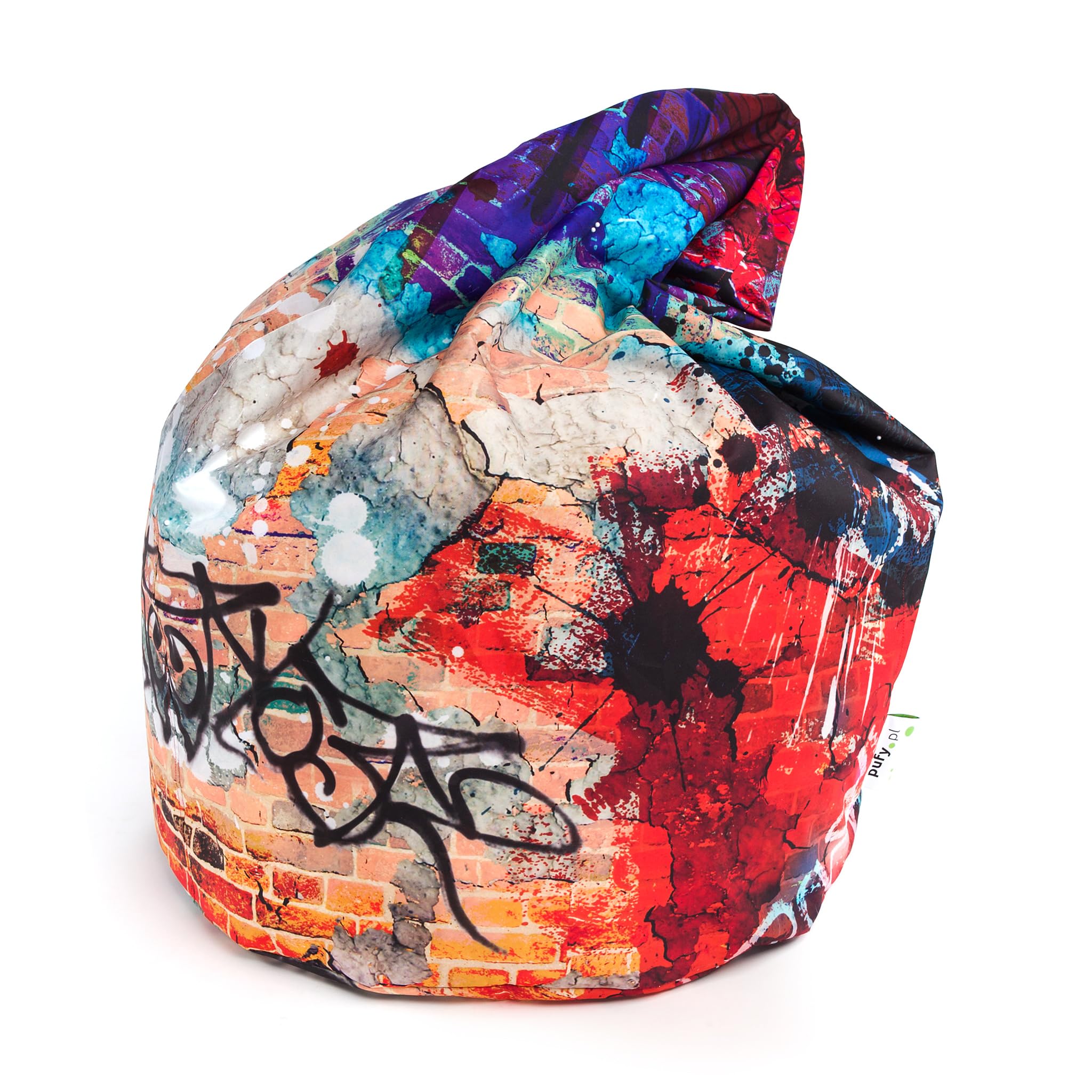 Ecopuf Mega Sako | Pouf Poltrona Sacco Sfoderabile XL | Pouf a Sacco Poliestere Impermeabile Fantasia Design | Poltrona a Sacco per esterni | Pouf Poltrona Relax da Esterno e Interno Dim. 85X135 Cm