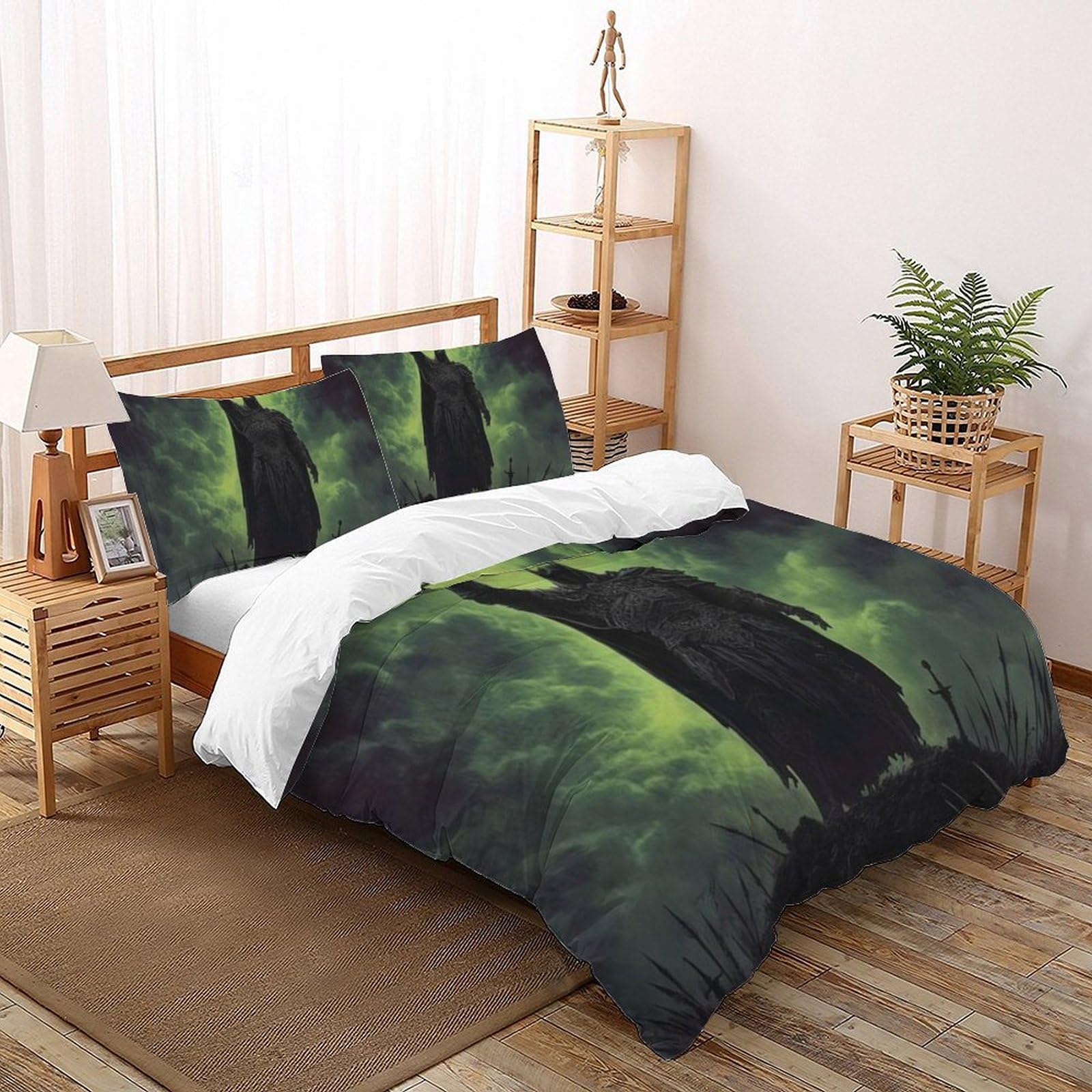 Housse de Couette King 220x240cm Imprimé 3D Microfibre Sculpture Literie