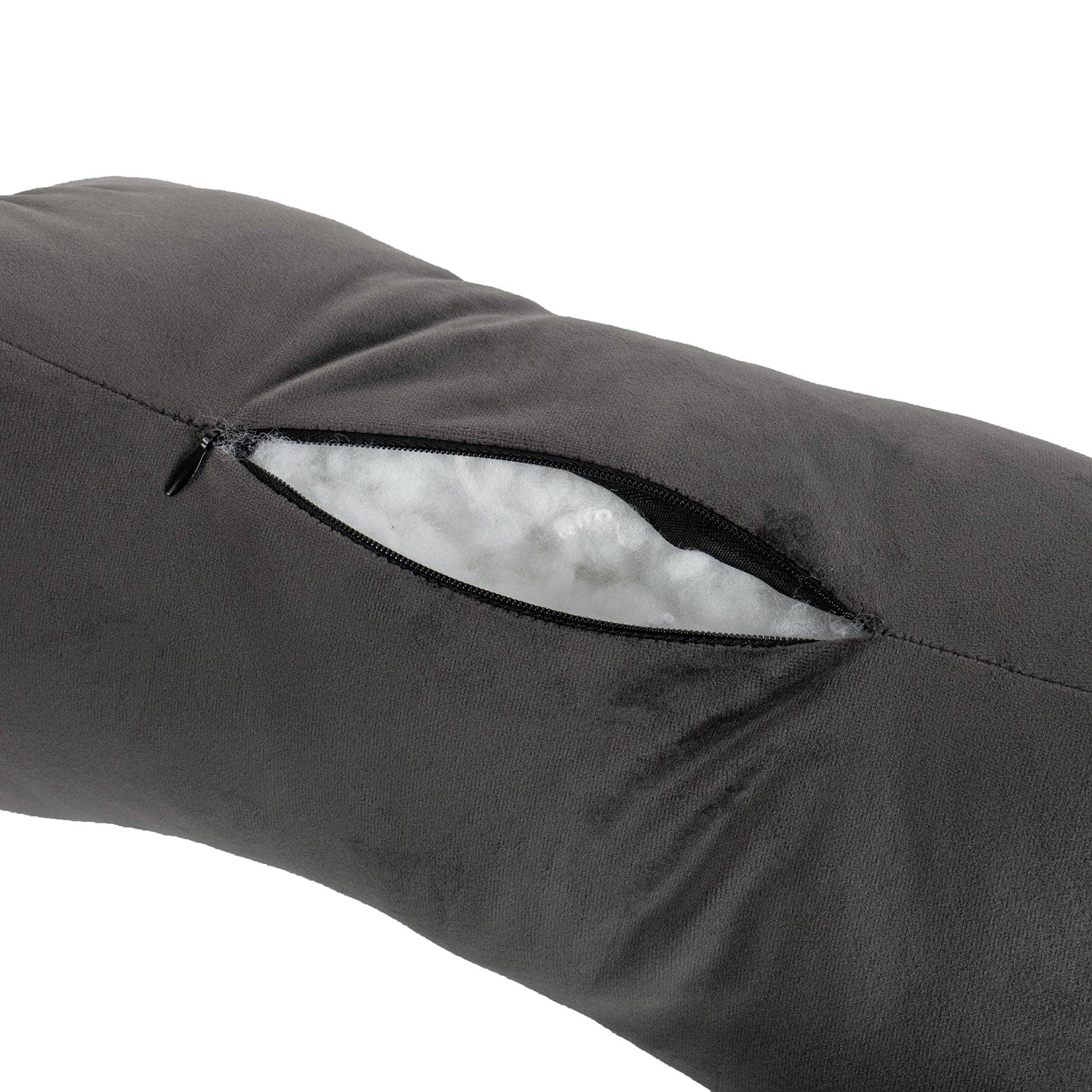 H&F Lot 2 Oreillers De Lecture En Os – Gris – Coussin De Cou Ergonomique – Remplissage Billes Silicone Lavable