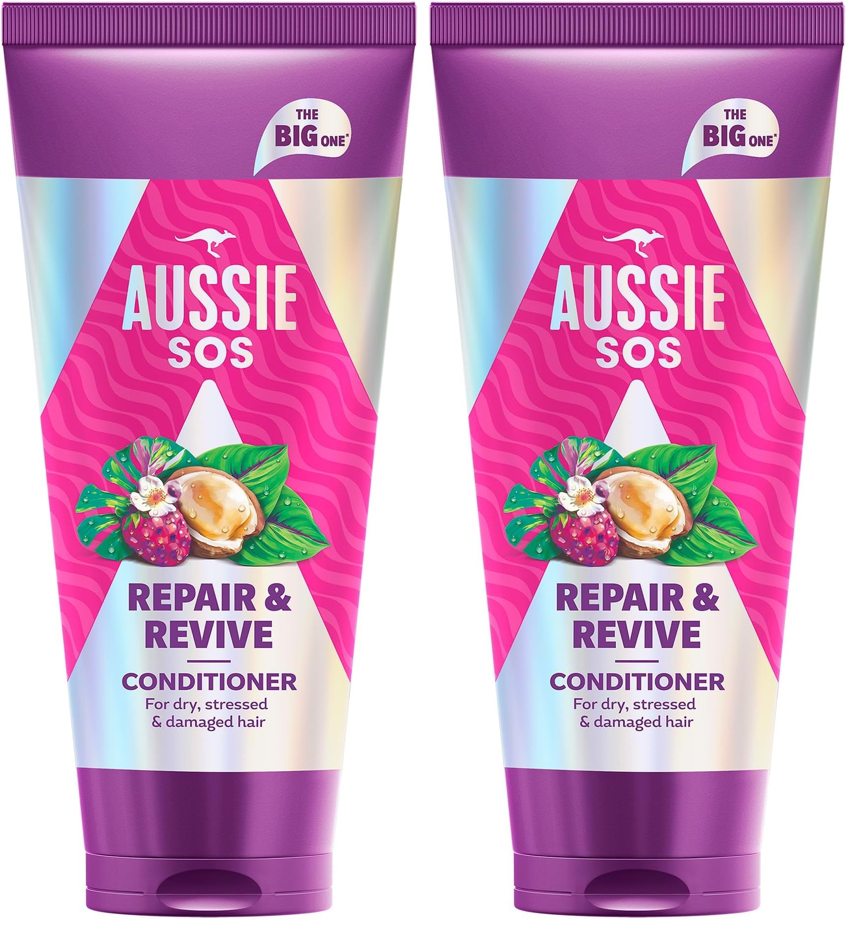 Aussie SOS Repair & Revive Kuru, Yıpranmış ve Hasar Görmüş Saçlar için Saç Kremi 350ml (2 paketi)