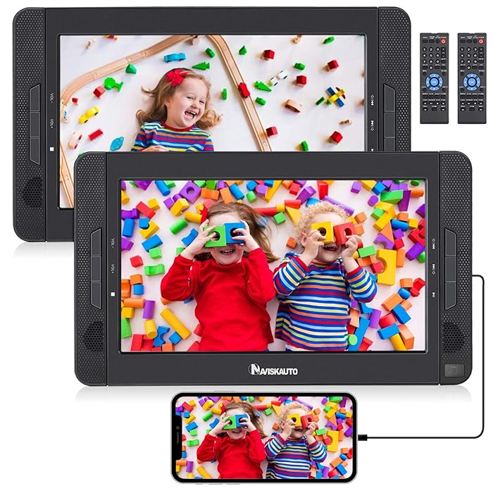 Buy NAVISKAUTO 10.1" Dual Portable DVD Players for Kids with HDMI, Sync