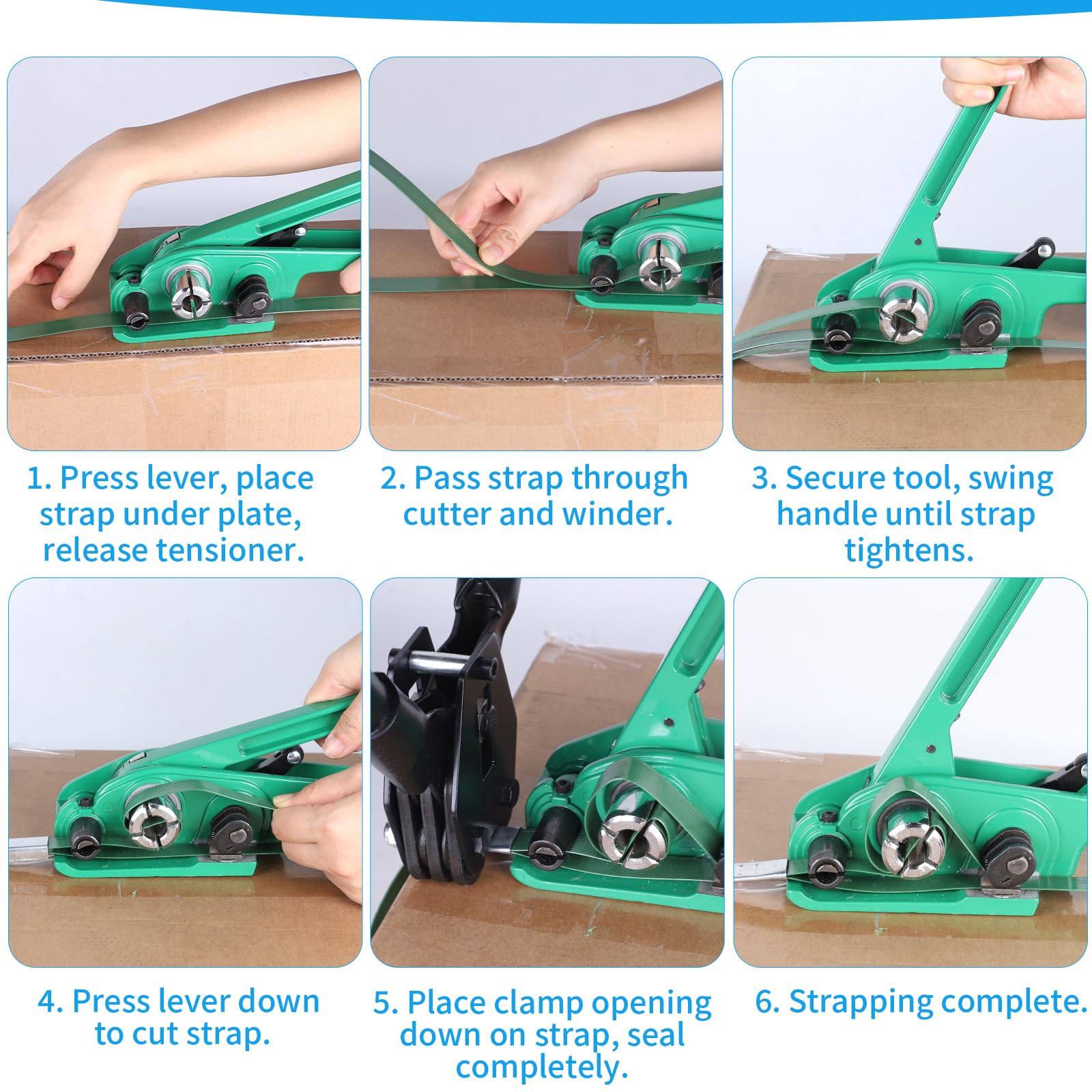SWAWIS Reggiatura Manuale per 12-19 mm con Nastro 200M