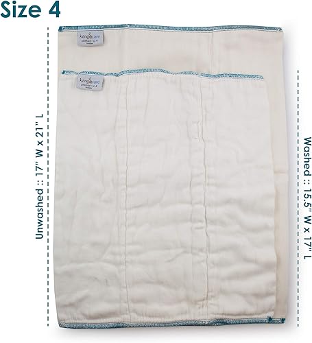 Miniatura 2 de Kanga Care Pañales reutilizables sin blanquear 70% viscosa de rayón de bambú  30% algodón preplegados pañales de tela (6 unidades)  Talla 4 niño