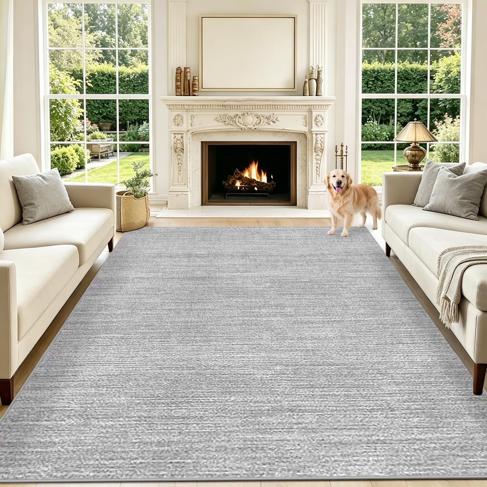 Tapis oriental vintage gris de haute qualité 130x180 cm aux finitions soignées