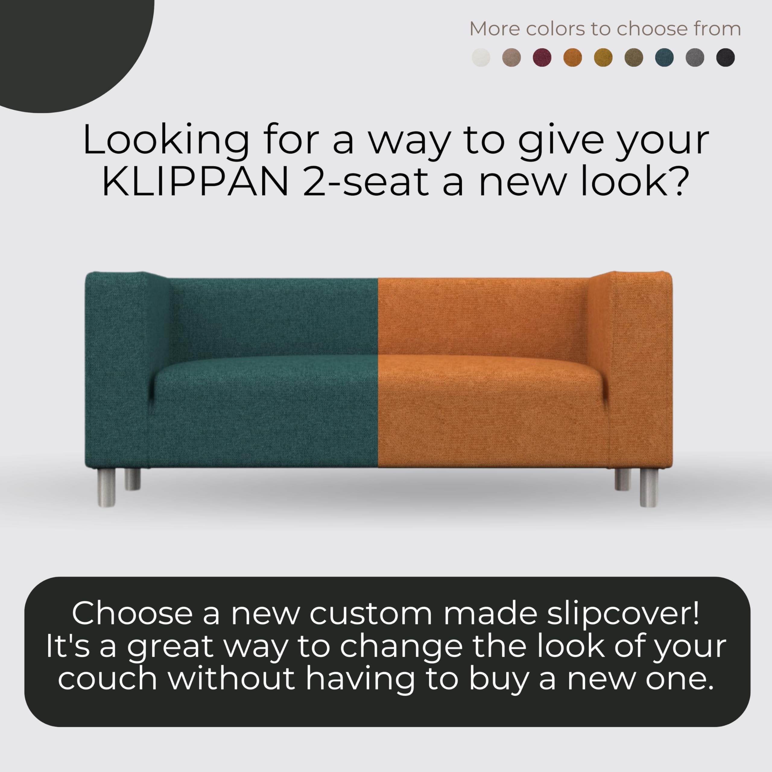comfortly Bezug für Klippan 2-Sitzer-Sofa, Ersatz-Schonbezug, strapazierfähig, 1 Stück, weicher, strapazierfähiger, waschbarer Stoff, leicht zu reinigen und zu ersetzen (Krone – Antilope)