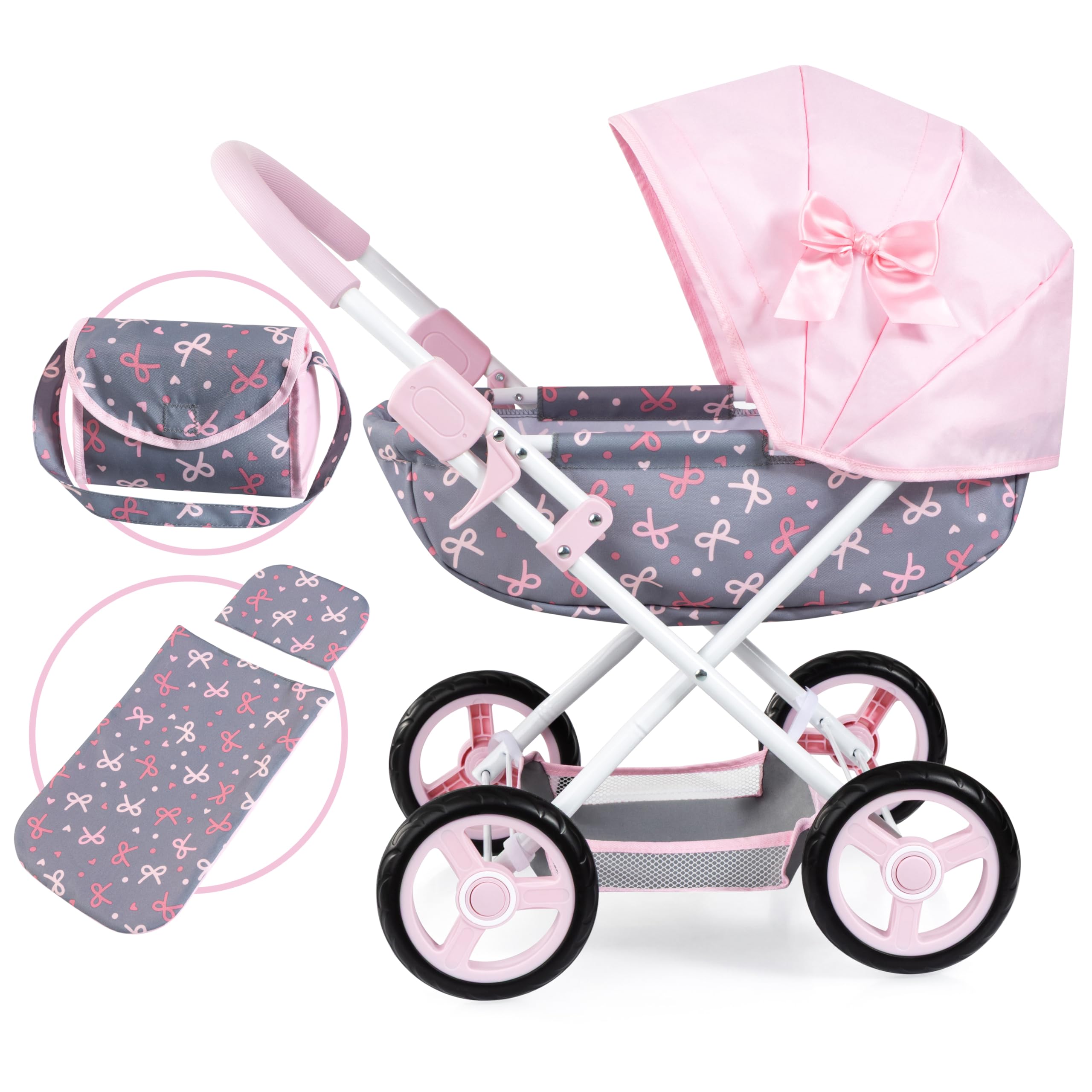 Bayer Design dolls pram Cosy with bag, blanket and cushion, soft handle