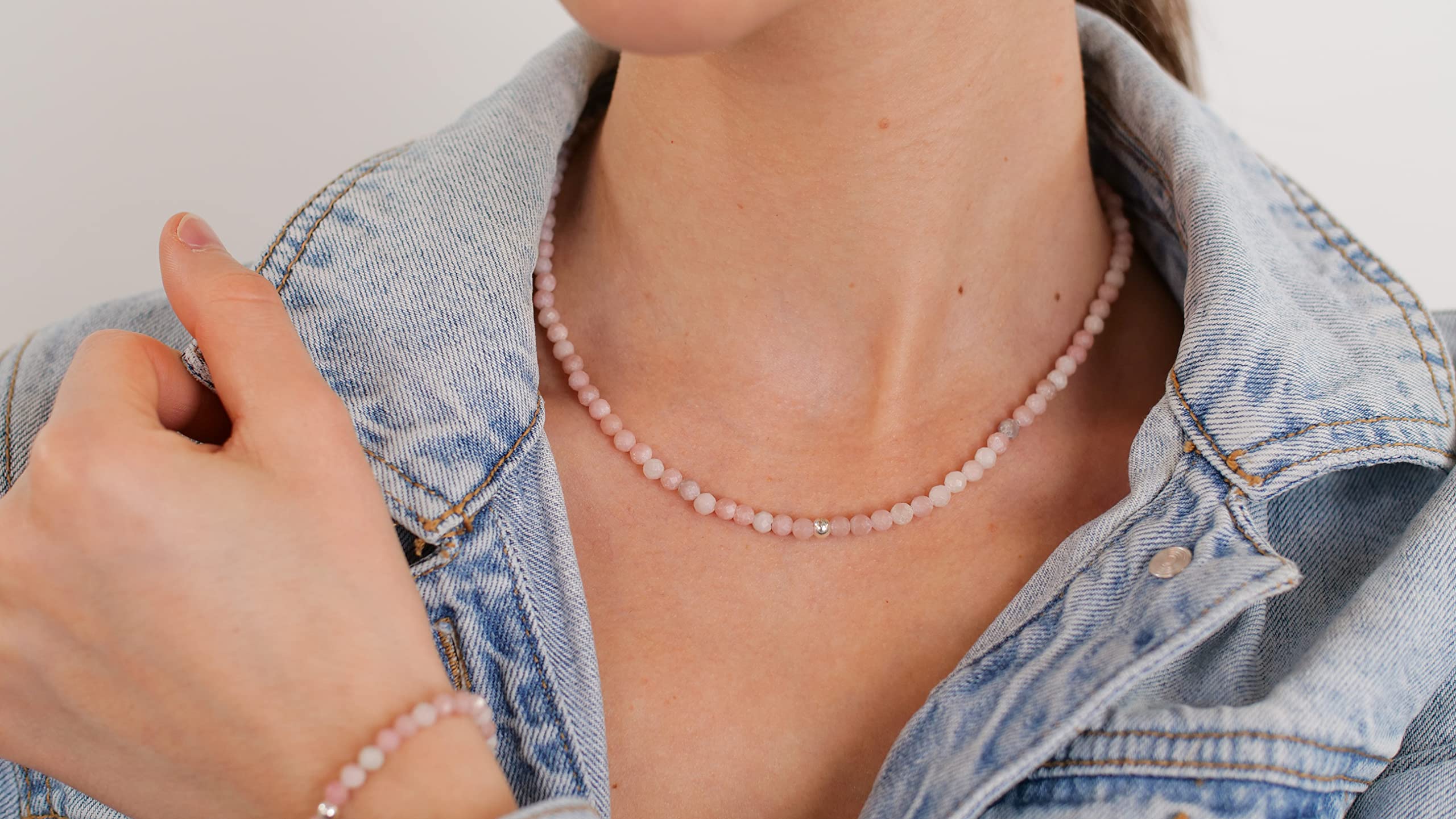 BERGERLIN Collana in vera pietra naturale con perla in argento 925 o perla placcata oro - collana di perle in filigrana da donna con chiusura e certificazione di autenticità