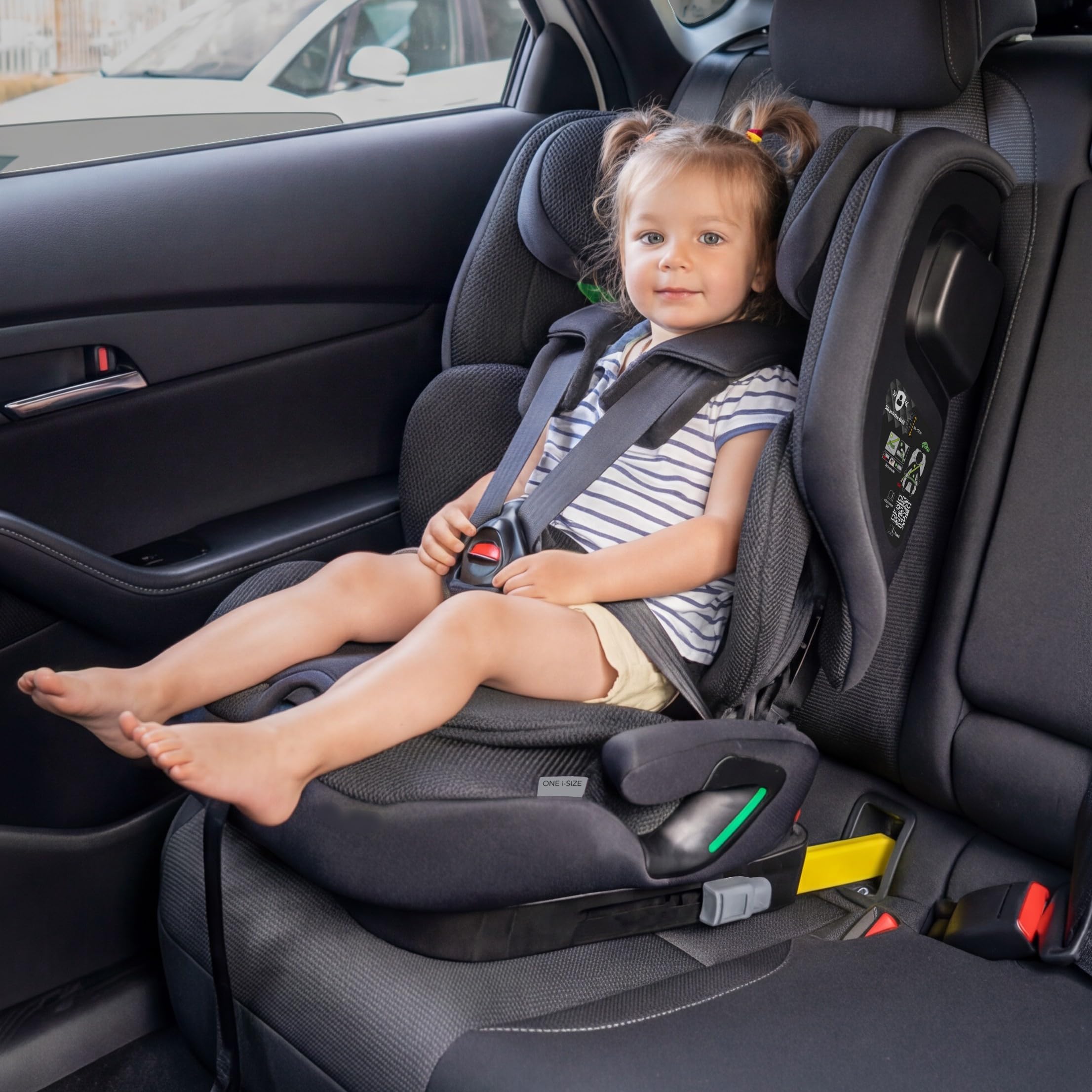 Play One i-Size. Silla de coche con isofix grupo 1/2/3, para bebé de 15 meses y niños de hasta 12 años o 76 cm - 150 cm altura (Black Safe&Go)