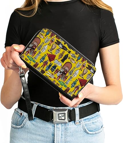 Miniatura 4 de Buckle-Down Cartera rectangular con cremallera de poliuretano para mujer, 7.5 x 4.5 pulgadas, Star Wars, Buckle-down Cartera rectangular
