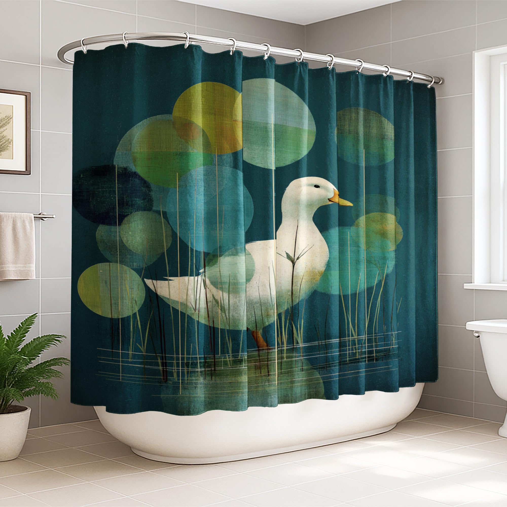 Rideau de douche imperméable anti-éclaboussures 274 cm de largeur