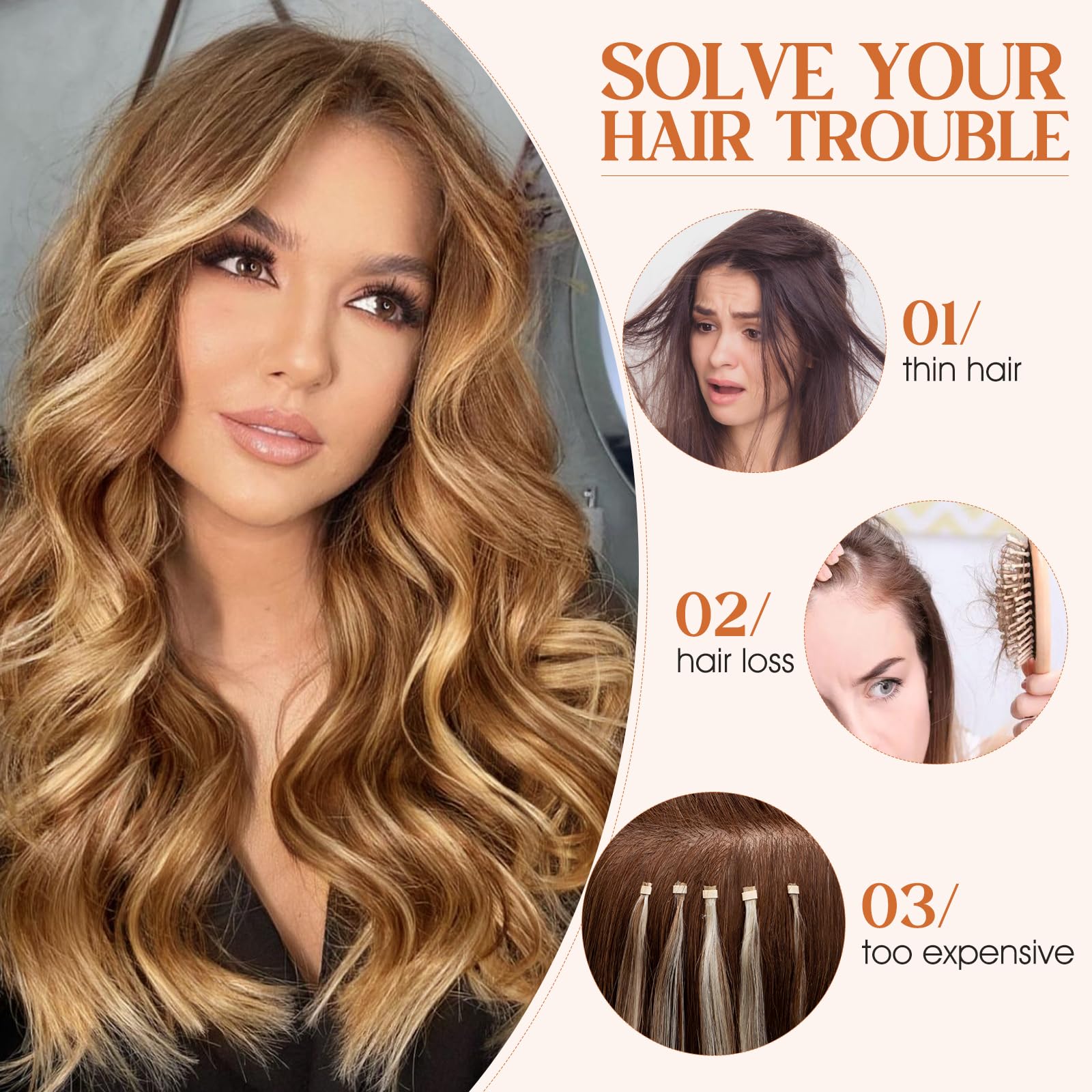 18 Inch Human Hair Halo Extensions with Adjustable Wire Halo Hair Extensions | Invisible Wire Hair Extension  main image 2