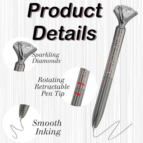 Miniatura 2 de Aolun Bolígrafos de diamantes con cristal personalizados a granel, bolígrafo de metal personalizado con nombre grabado, regalos de texto para