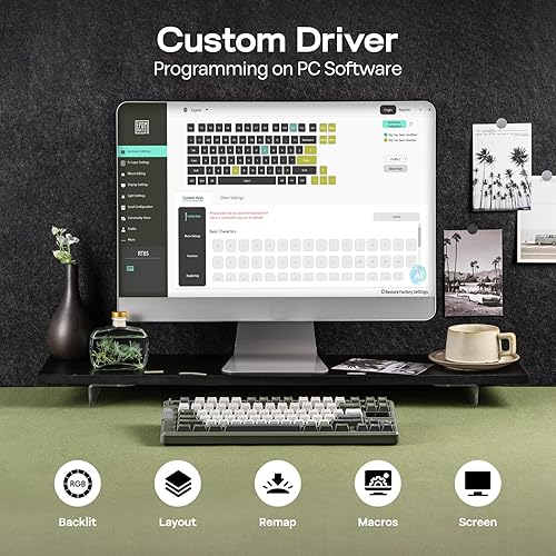 Miniatura 8 de EPOMAKER Teclado mecánico inalámbrico RT85 con joystick y pantalla de bricolaje, 8000mAh, BTUSB2.4Ghz, junta, rellenos de 5 capas, intercambio en