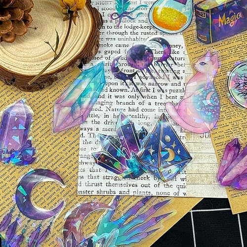 Miniatura 10 de 60 calcomanías estéticas para botellas de agua, calcomanías góticas en blanco y negro, para adolescentes, niñas, adultos, calcomanías de naturaleza