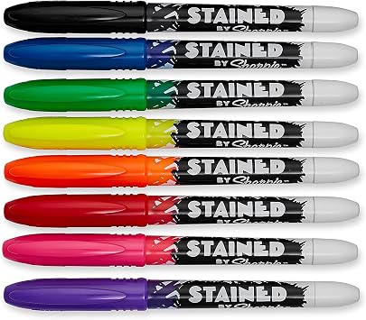 Sharpie Stained Fabric Marker, Assorted Colours, Pack of 8