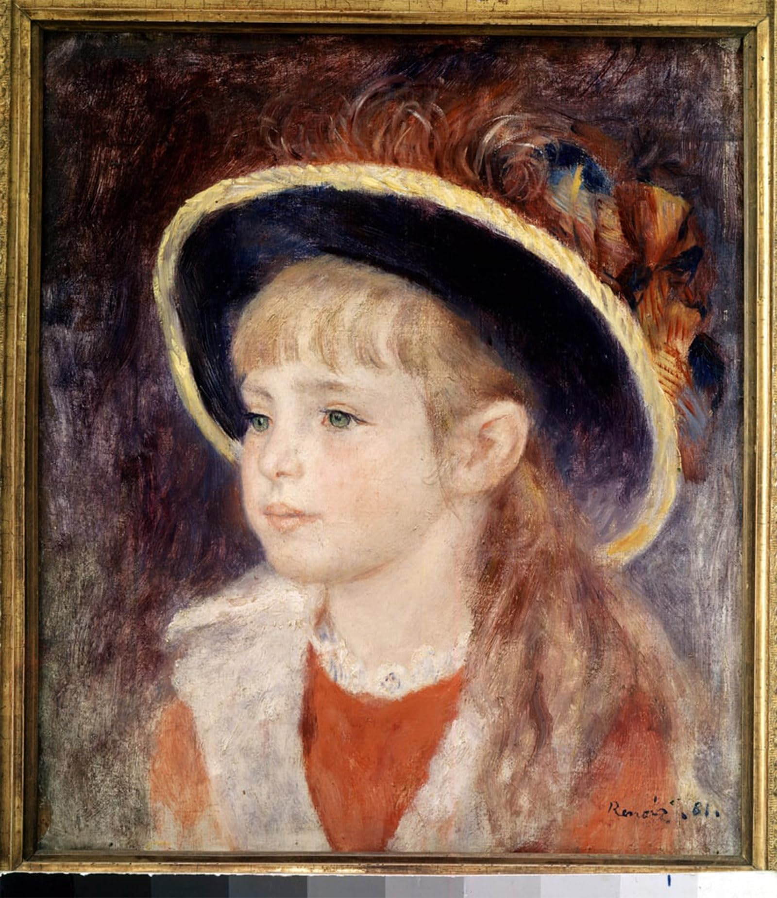 SERENDIPITP Retro Picture Poster Wall Art Pictures Painting Young Girl with Ahat: Portrait of Jeanne Henriot by Pierre Auguste Renoir Wall Art Canvas Print for Wall Decor 60x90cm