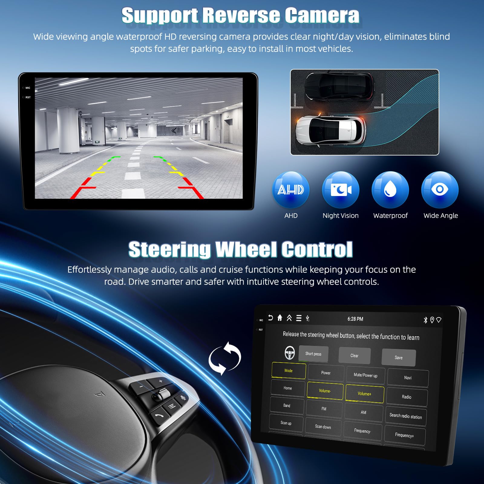 SIXWIN 4+64G Android 15 Radio Coche para Nissan Qashqai J10 2006-2016 con CarPlay&Android Auto,9 Pulgadas Pantalla Táctil con Bluetooth/WiFi/GPS/FM/RDS/USB+AHD Cámara