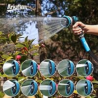 Vista 4 de Aunfles 50FT Garden Hose - Flexible Water Hose with 10 Spray Nozzle, Lightweight Design, Easy Storage, Leak-Proof, Compact, Portable, Car Wash for