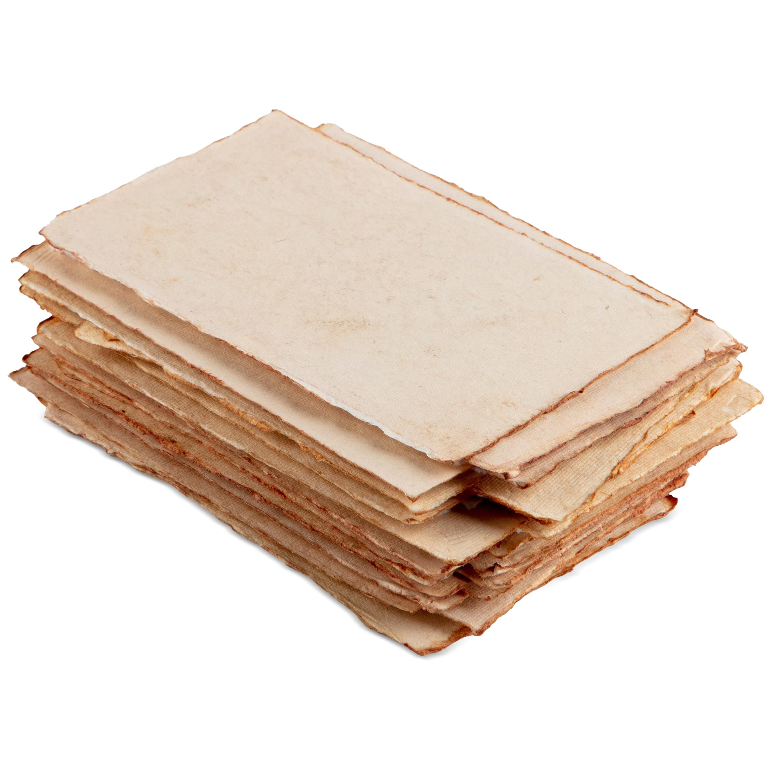 Wanderings 300 GSM Thick Handmade Watercolour Paper 11x16 Cm Vintage Handmade Paper with Deckled Edge Hot Press Antique Paper for Artists, Painting, Calligraphy, Crafts & Journaling – 25 Loose Sheets