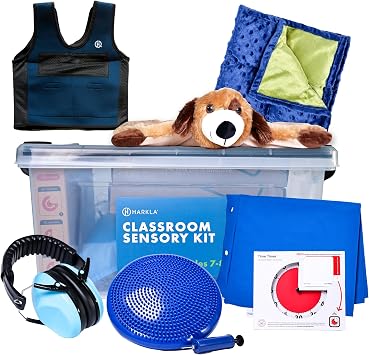Harkla Classroom Sensory Kit for Kids - Ages 6 to 9 Grade 1 to 3