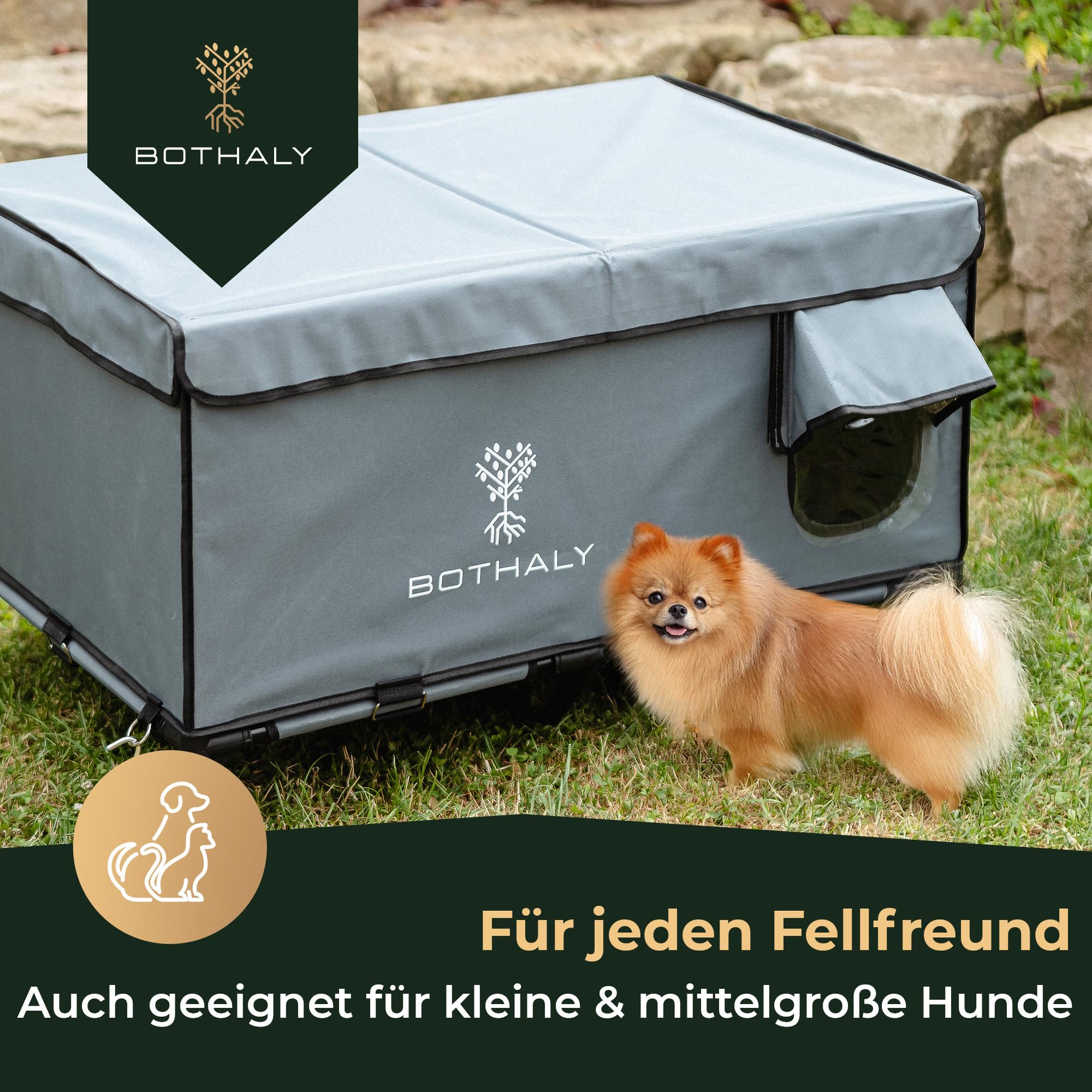 Katzenhaus Outdoor Winterfest [XXL] 2in1 Faltbar Katzenhöhle für Garten, Reisen, als Hundehütte Outdoor, Hundehöhle, Indoor, Isoliert, Wetterfest
