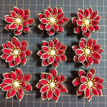 つまみ細工パーツ9個と水引き2個セット つまみ細工パーツ9個と水引き2個セット つまみ細工パーツ9個