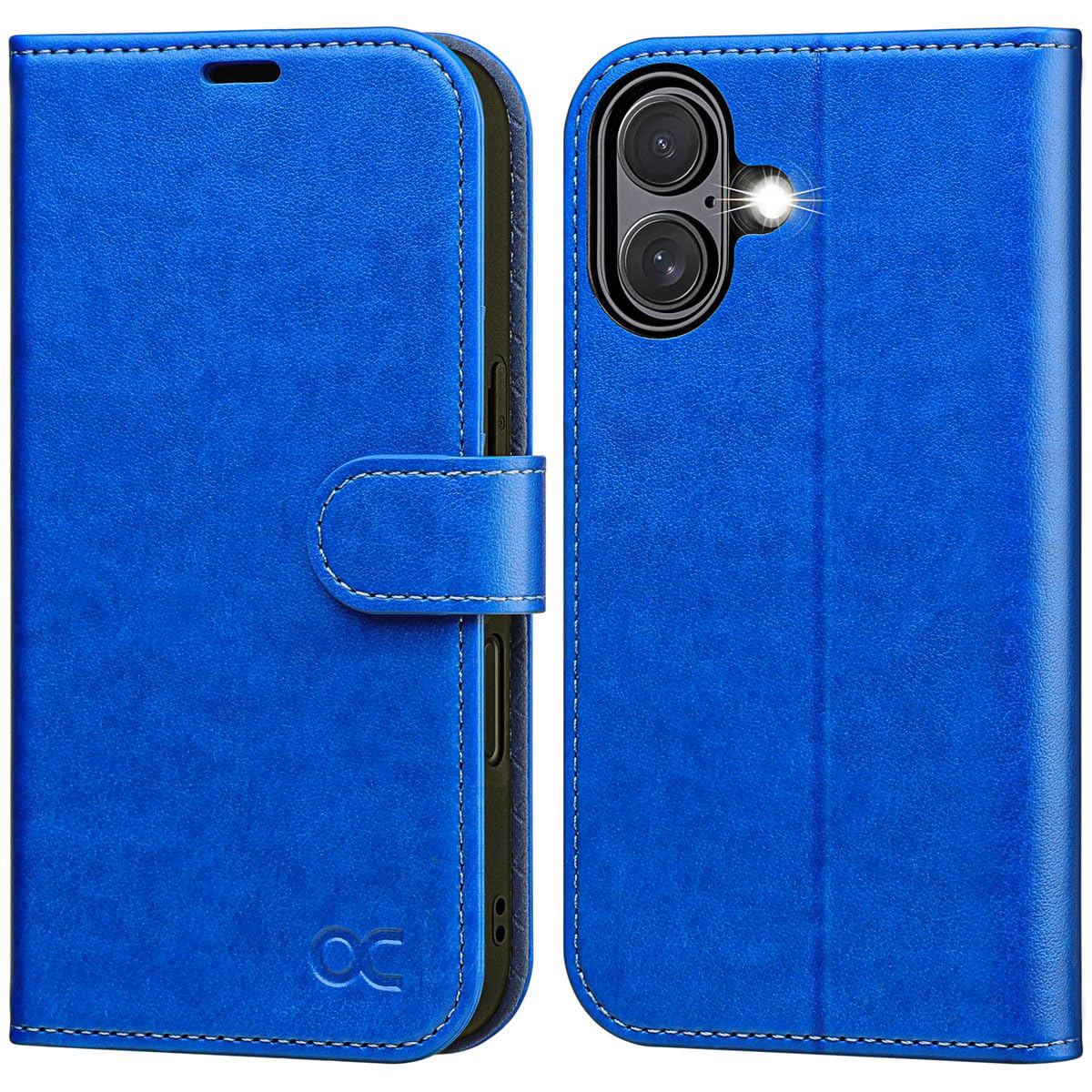 OCASE for iPhone 16 Plus Case, PU Leather Wallet, Magnetic Flip Folio Cover with RFID Blocking, Card Holders, Shockproof TPU