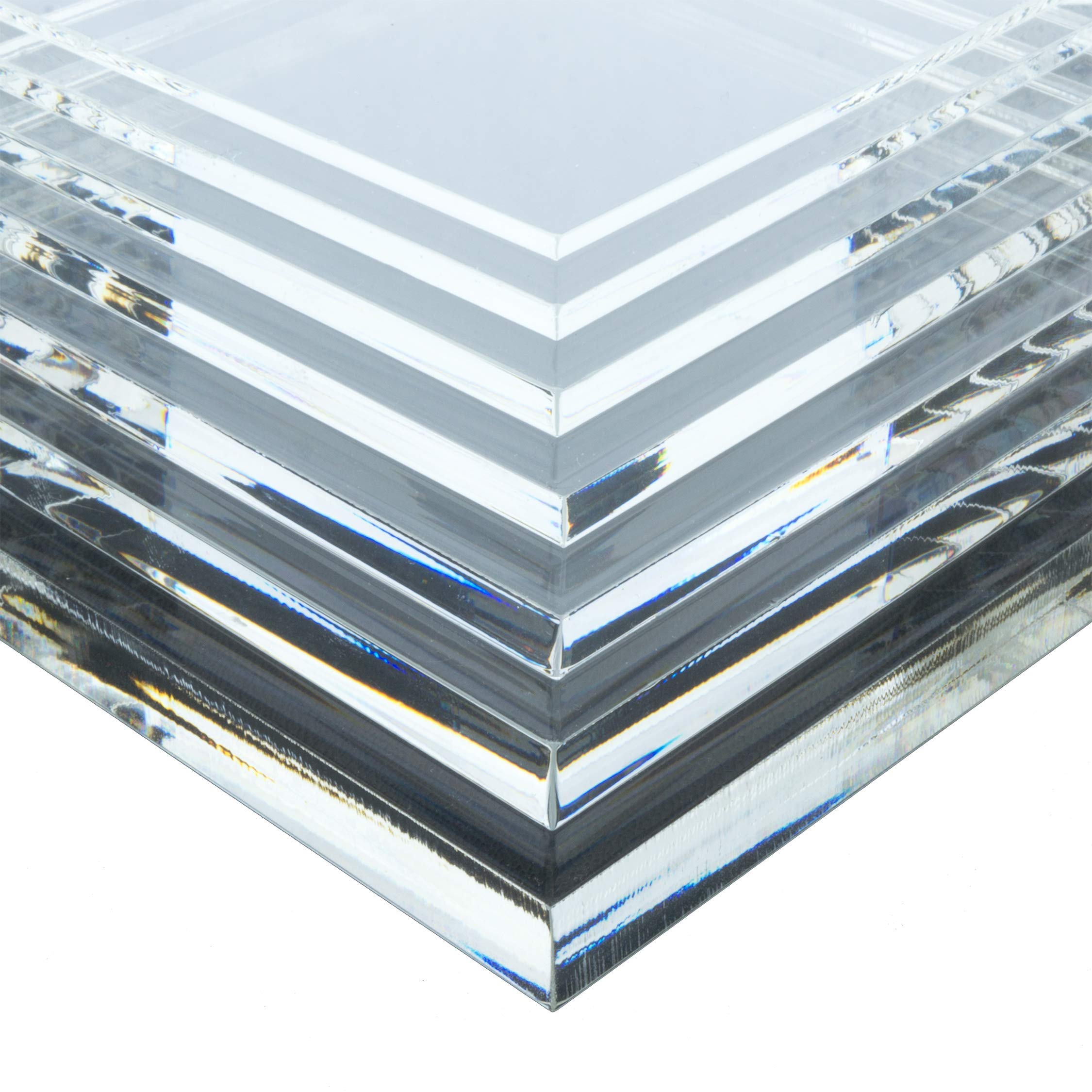 Placa de corte de PMMA de vidrio acrílico, transparente, grosor del material y tamaño a elegir (500 x 900 mm, 3 mm de grosor)