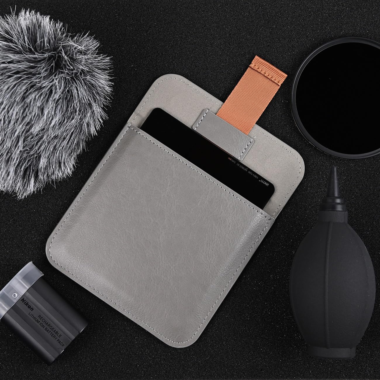 SIOTI Camera 100 * 100mm Square Filter Case, Leather Filter Pouch, Compatible with 100mm*100mm Square ND/GND/Colorful Filter