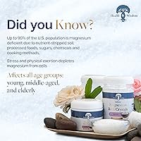 Vista 5 de Health and Wisdom Cristales de baño de magnesio – Sales de baño con alta concentración y absorción mejorada para alivio muscular y articular