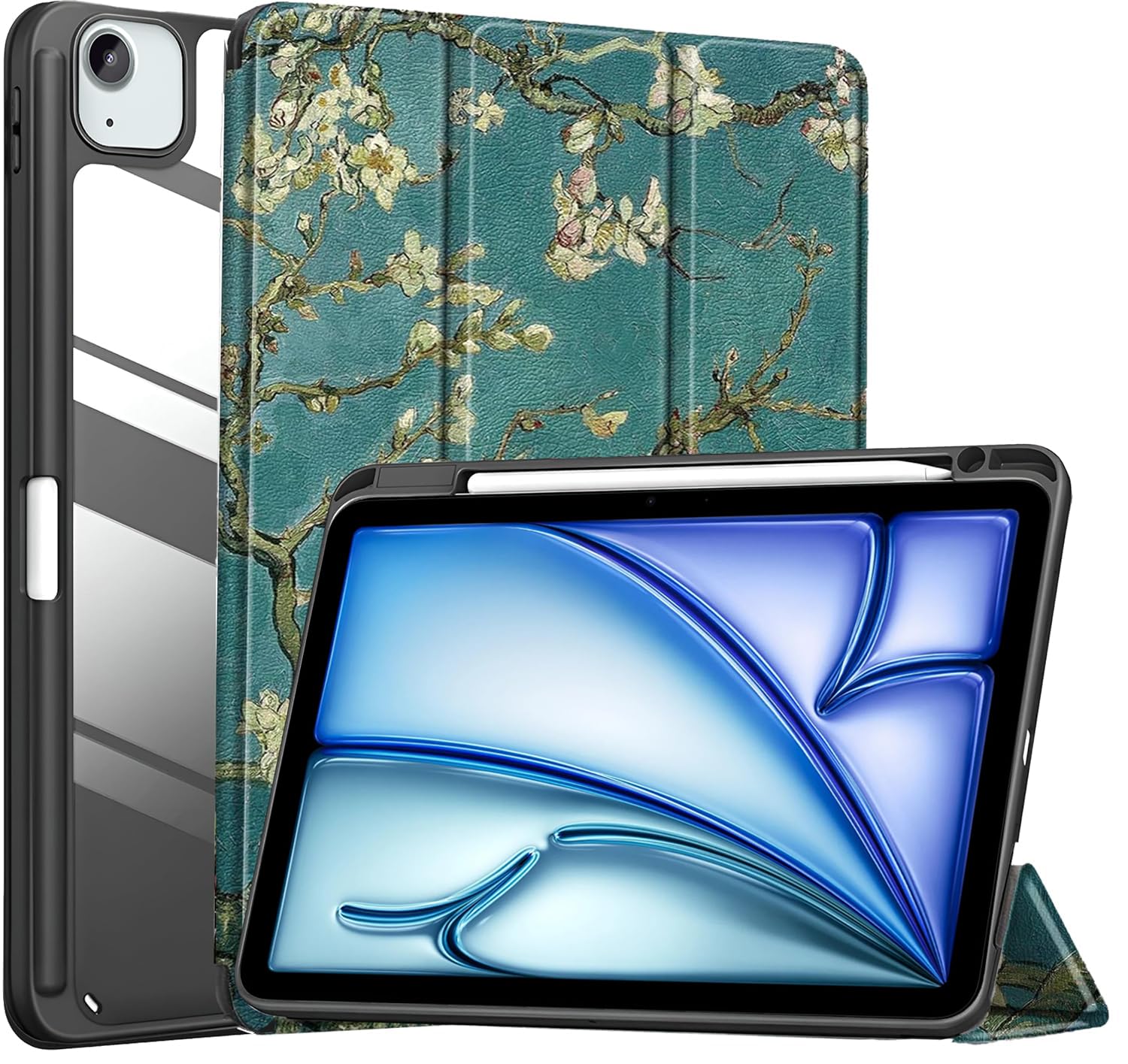 ProElite Case Cover for Apple iPad Air 13 inch 2024 M2 Cover, Transparent Smart Flip Cover for iPad Air 13 inch M2 2024 with Pencil Holder, Flowers (B0D5B7KCCH) Amazon Price History, Amazon Price Tracker