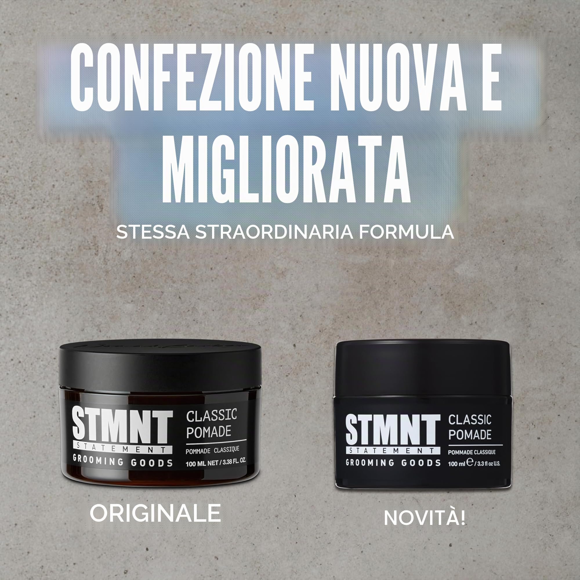 STMNT STATEMENT GROOMING GOODS STMNT Classic Pomade - Pomata per Capelli Uomo - Base Acquosa - Fissaggio e Lucentezza 100 ml