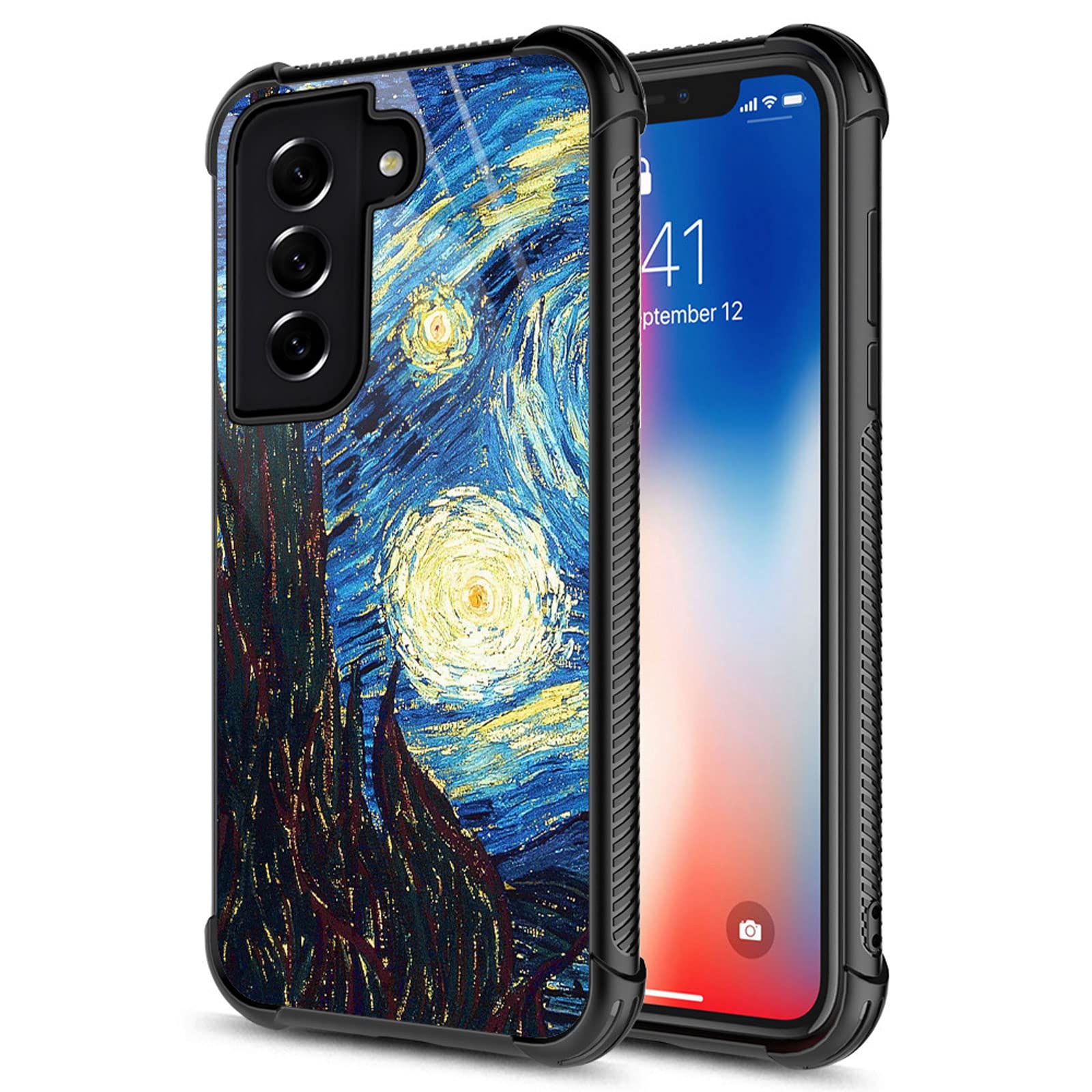 CARLOCACompatible with Samsung Galaxy S22 Plus Case,Vincent Van Gogh The Starry Night Oil Identity Graphic Design Shockproof Anti-Scratch Hard Acrylic Case for Samsung Galaxy S22 Plus