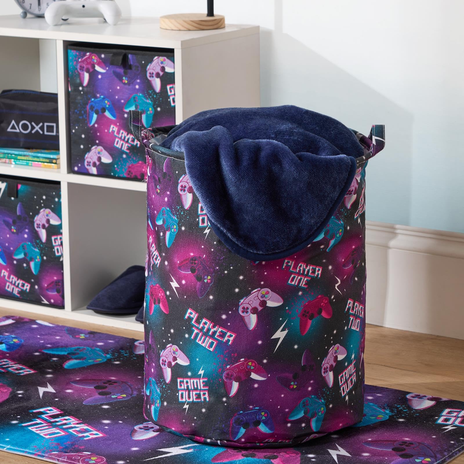 OHS Kids Laundry Basket Clothes Shoe Storage Toy Organiser Pop UpGamingBlack from B&Q