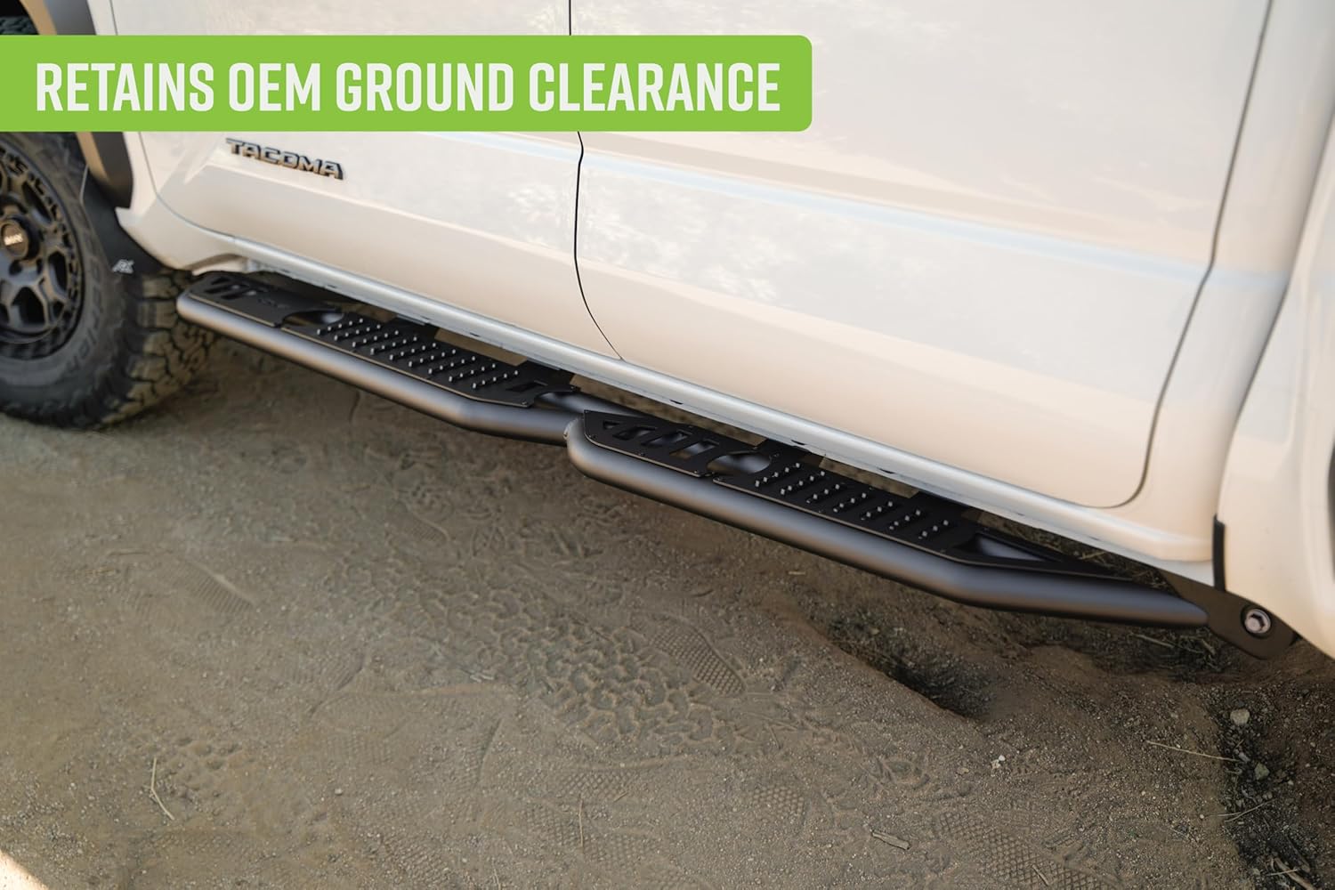 DV8 Offroad OE Plus Side Step for 24-26 Toyota Tacoma Double Cab | Anti-Slip Design | Mounts to Body/Pinch Weld | Provides Protection from Light Trail Debris | Retains OEM Ground Clearance | Steel