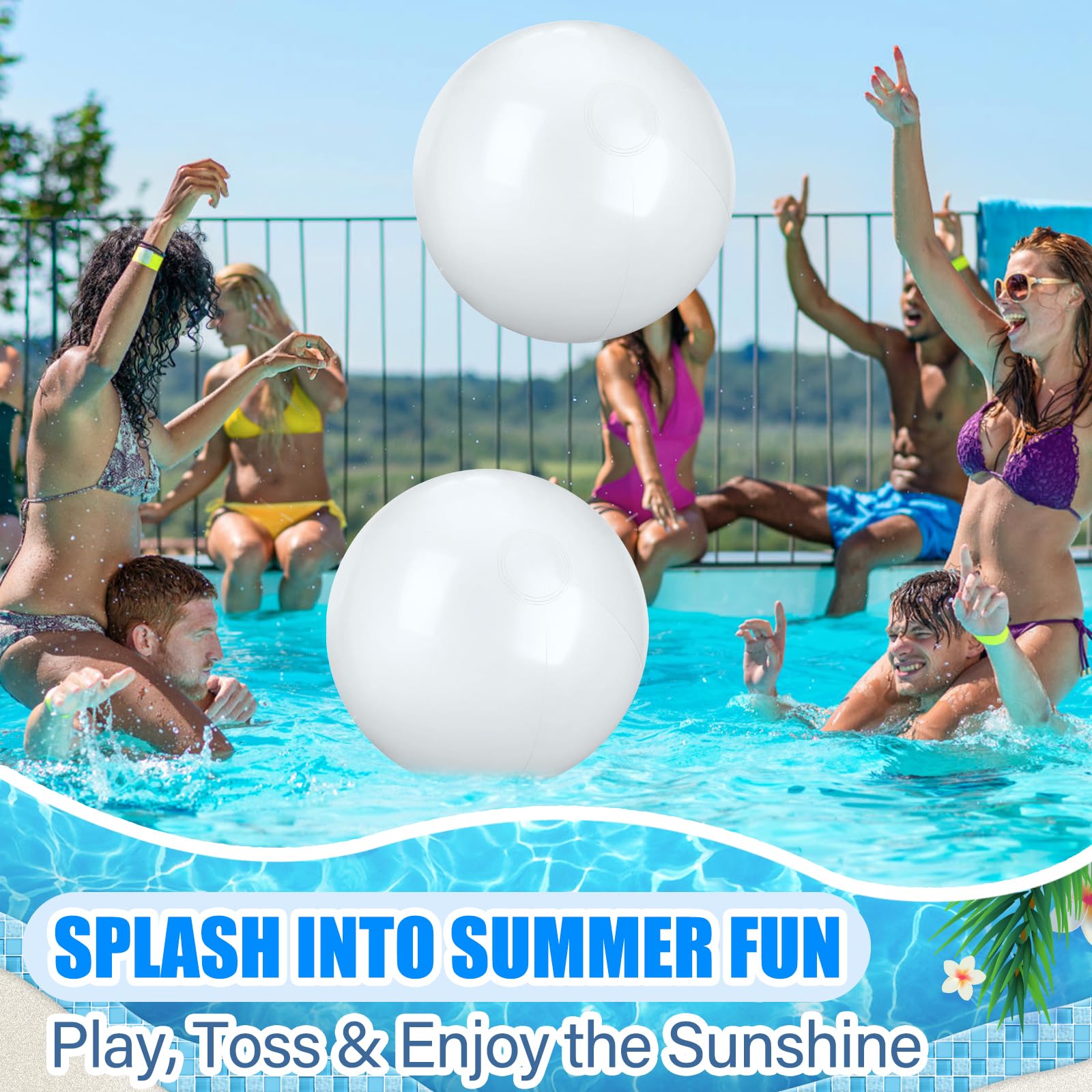 2 pelotas de playa hinchables de 61 cm de PVC, grandes pelotas de playa inflables para piscina, playa, fiesta en el jardín y verano — view 6