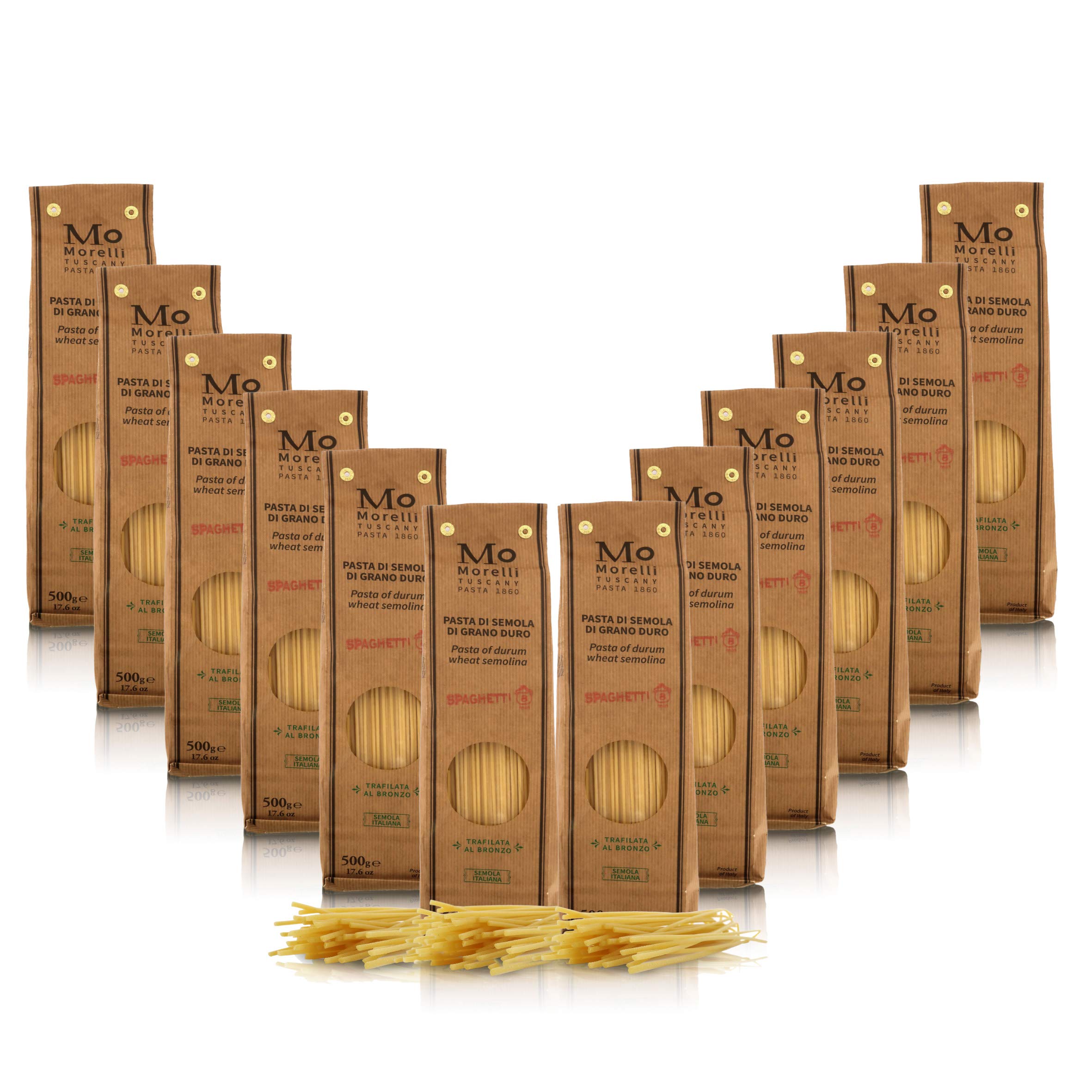Antico Pastificio Morelli 1860 Srl Spaghetti, Pasta Italiana De Sémola De Trigo - Lote de 12 x 500g