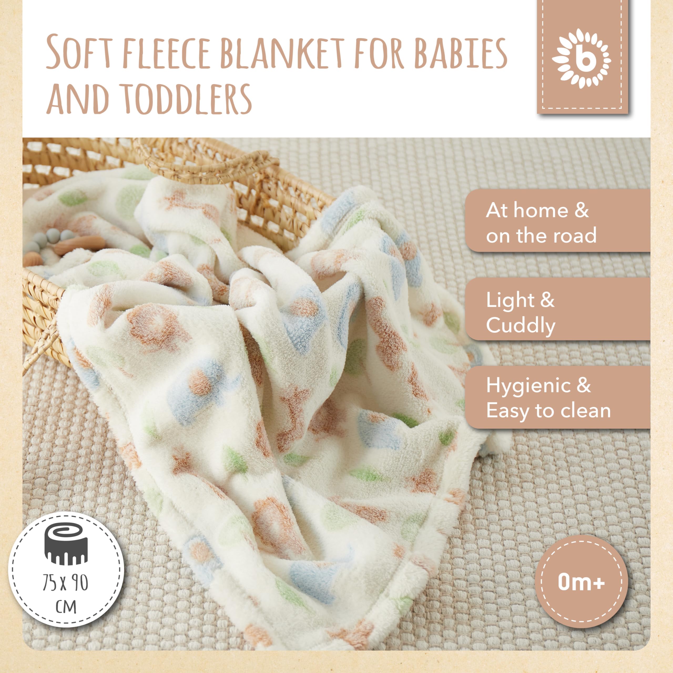 BIECO Baby Blanket Zoo Animals, Mehrfarbig, 75 x 90 - Image 2