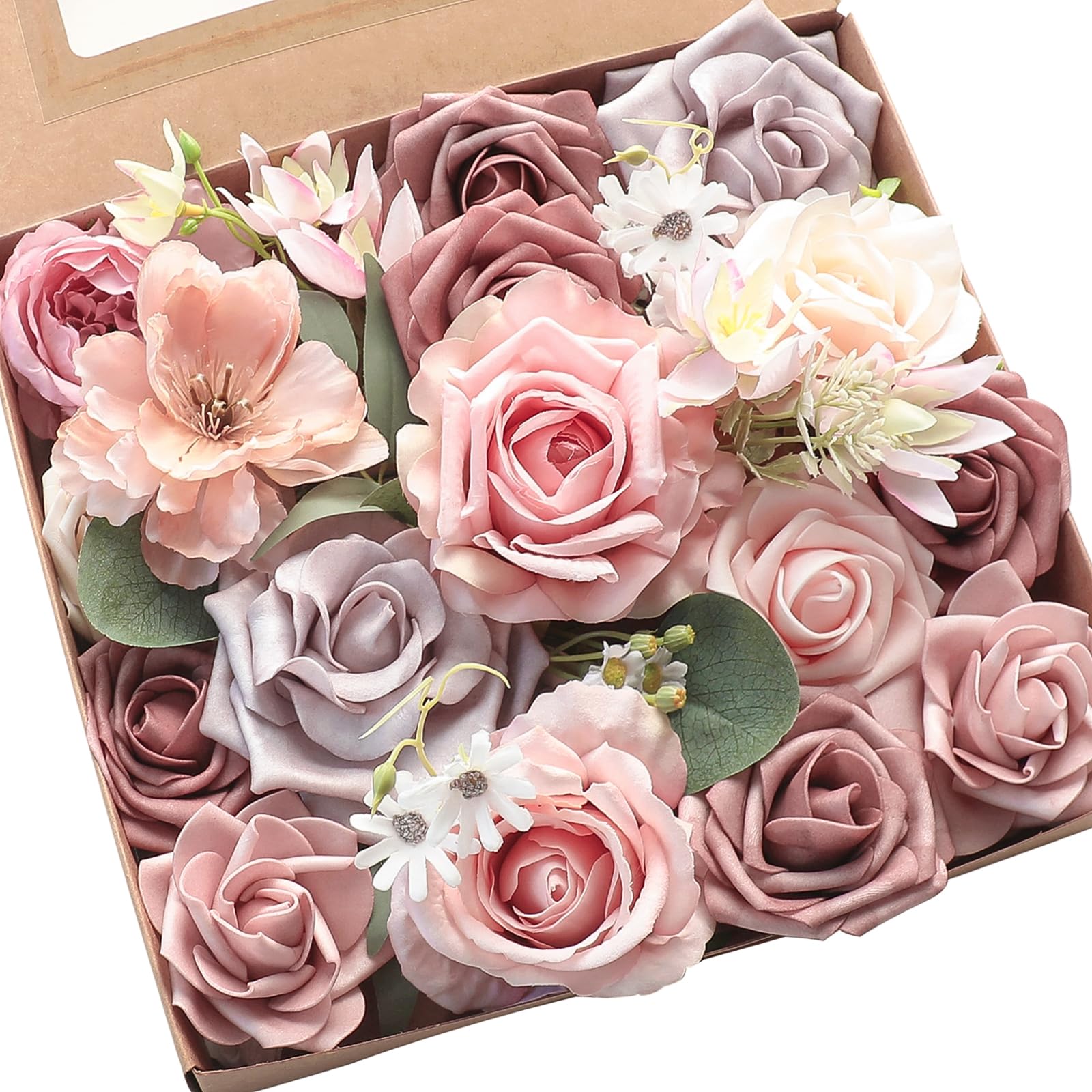 Photo 1 of Floroom Artificial Flowers - Dusty Rose Peonies & Roses Combo Set