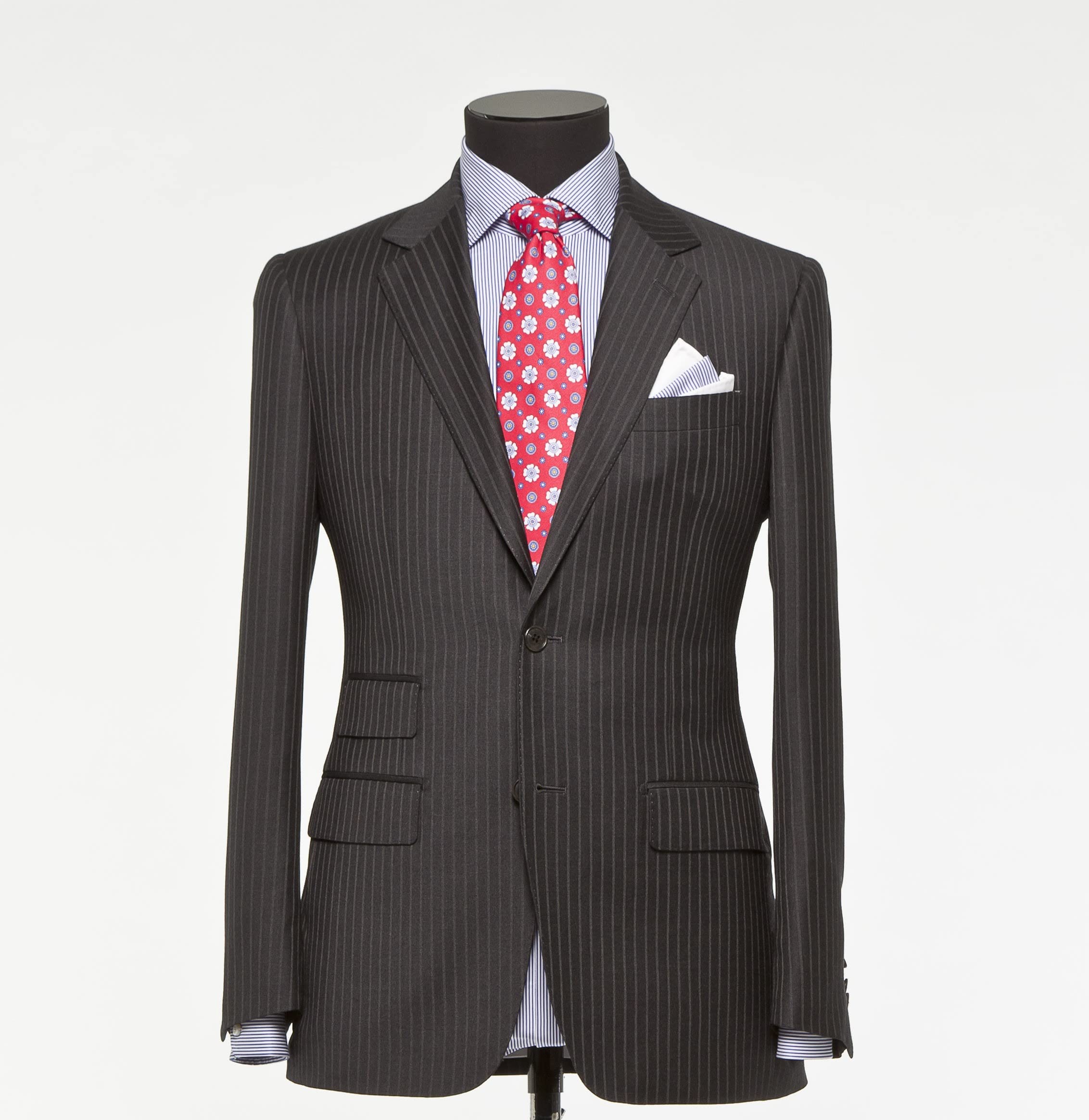 Uomo Vestito a Righe Due Pezzi Business Smoking Monopetto Giacca Pantaloni