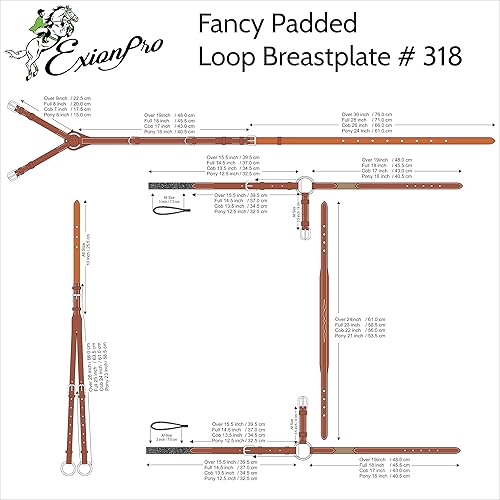 Miniatura 3 de Exion Designer - Pechera de caballo con lazo para fijación de circunferencia y marchita con accesorio para correr para cuello de caballo, pechera