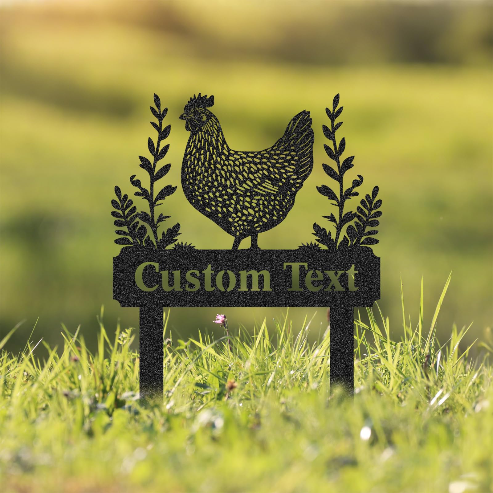 Personalized Metal Chicken Coop Sign, Custom Name Chicken Coop Signs for Outside, Decorative Garden Stakes, Metal Yard Art, Backyard Farmhouse Decor, Chicken Gifts for Women Man Color09